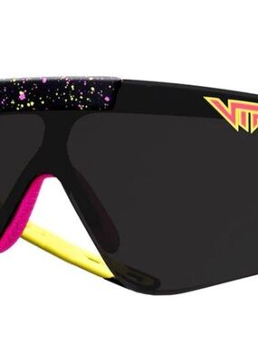 Pit Viper Flip Off Sunglasses Black Lens and Pink Accent Splatter “ Dusty 93”